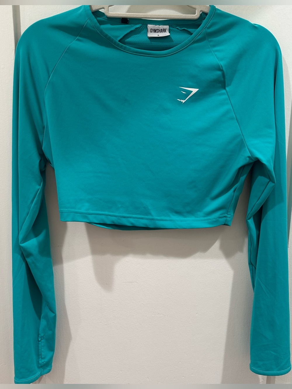 Gymshark Teal Long-Sleeve Cropped Athletic Top